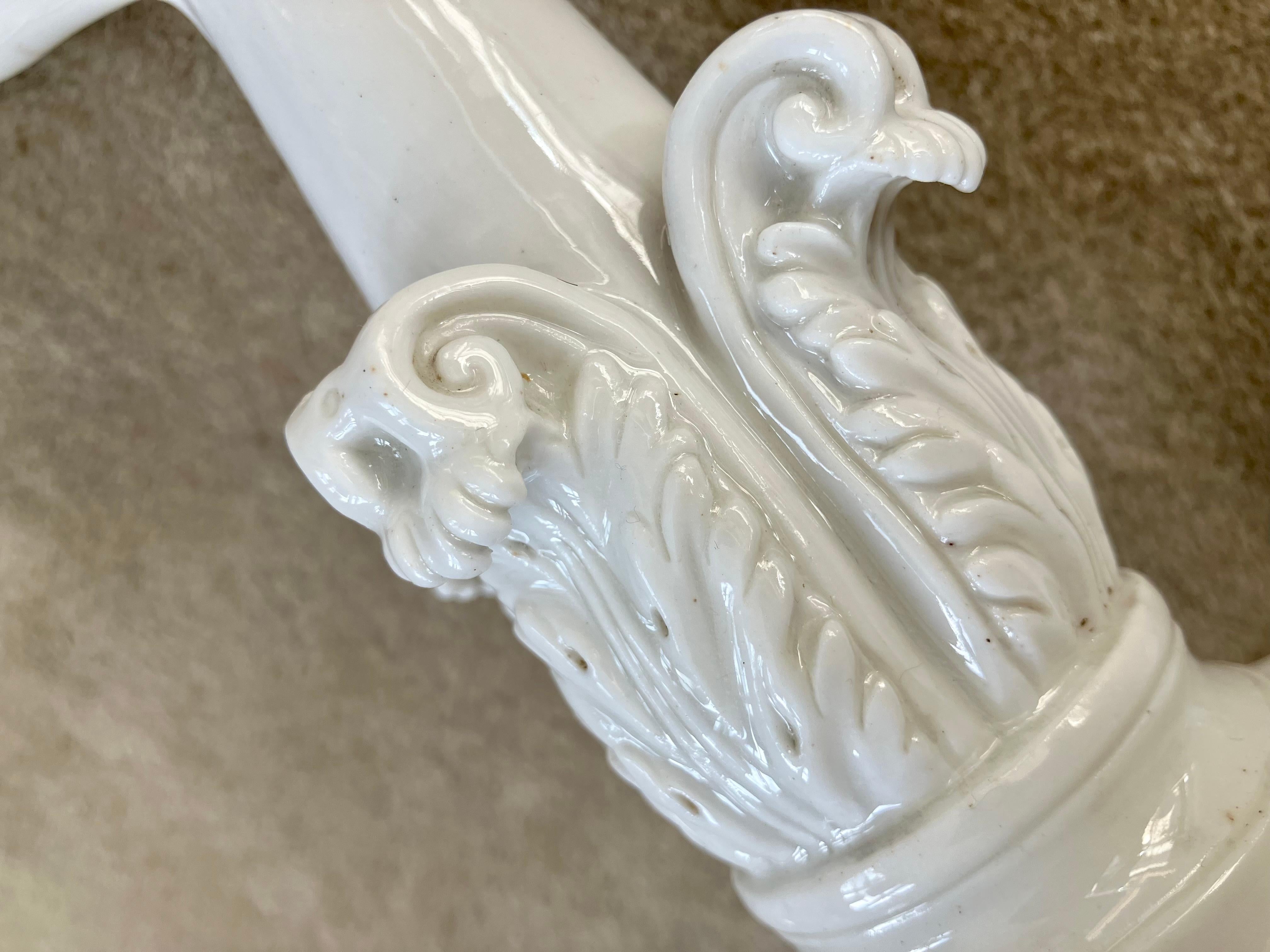 Neoclassical Naples White Porcelain Candlestick For Sale 5