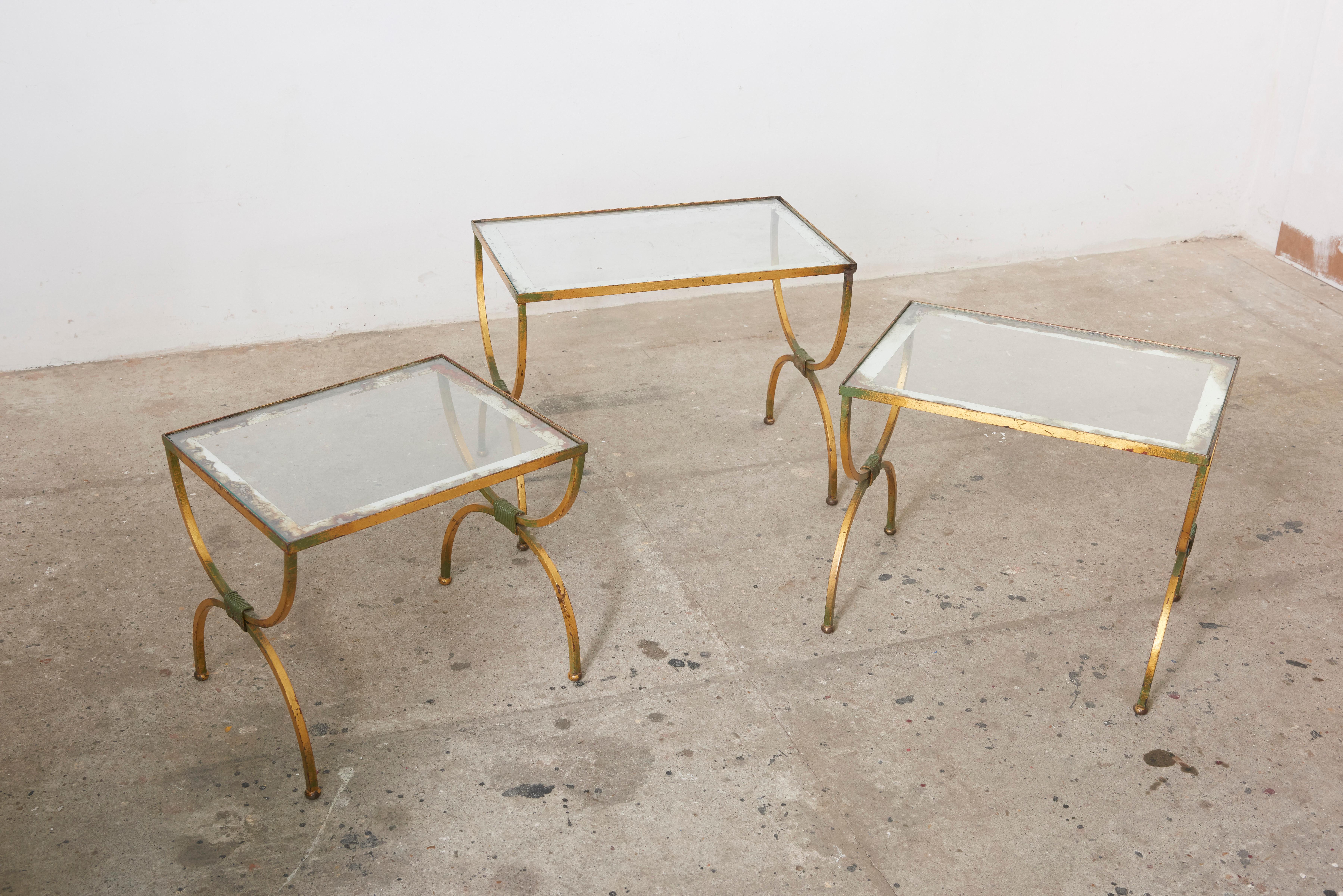 Mid-20th Century Neoclassical Nesting Tables, France, 1950s For Sale