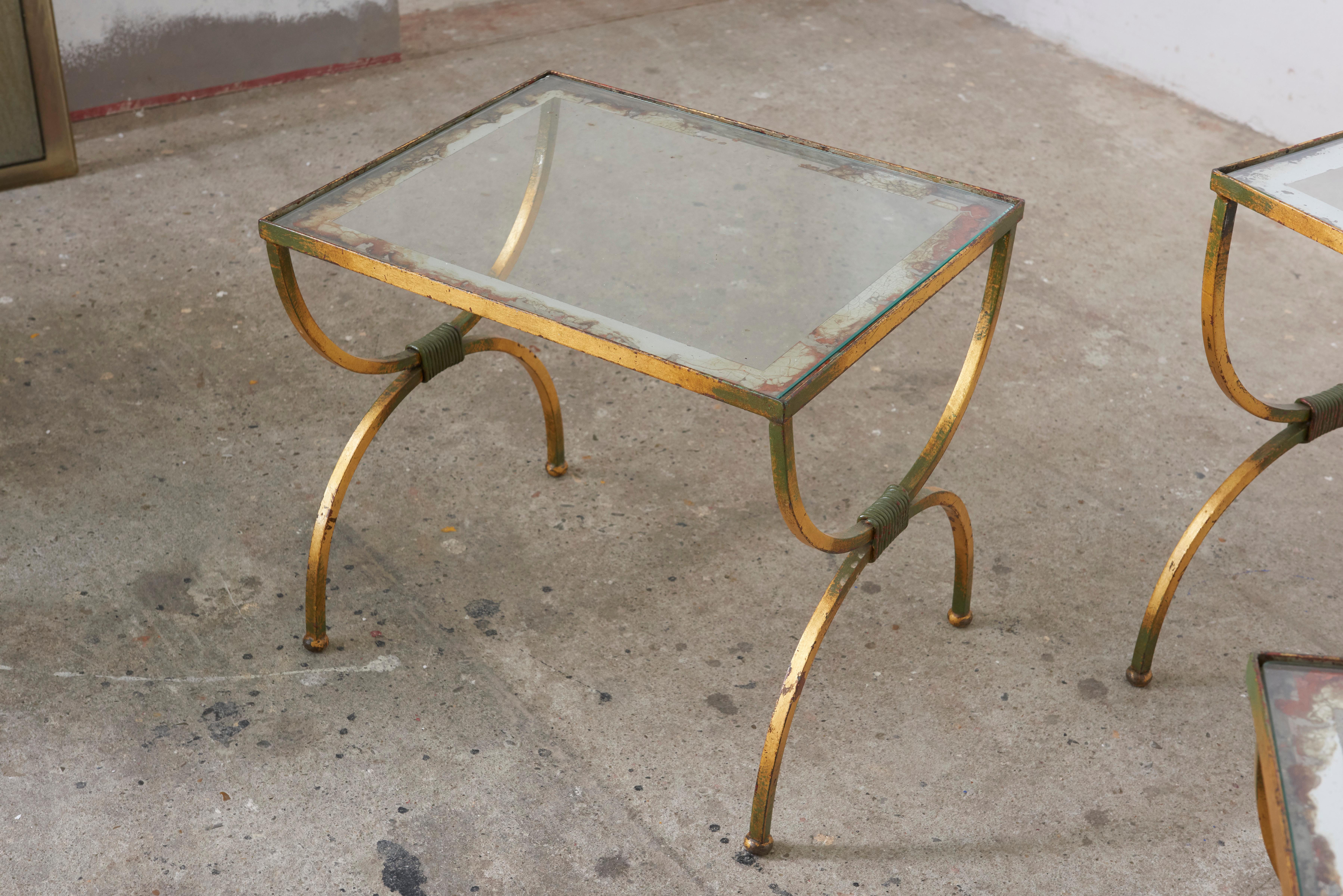 Metal Neoclassical Nesting Tables, France, 1950s For Sale