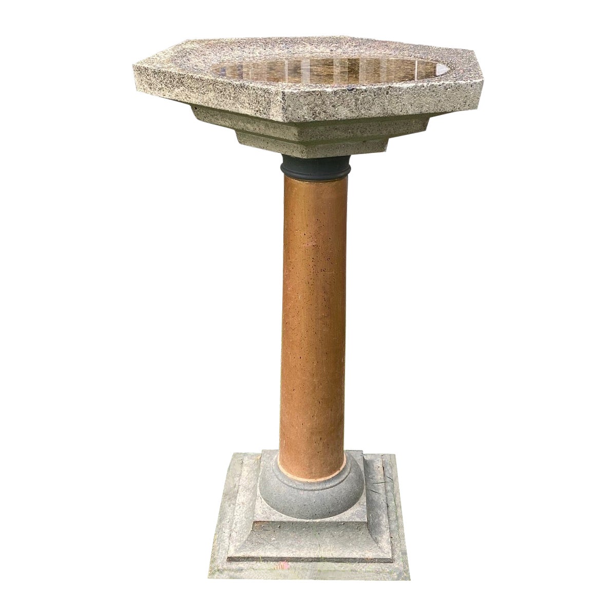 Vasca per uccelli in pietra ottagonale neoclassica per il giardino in vendita