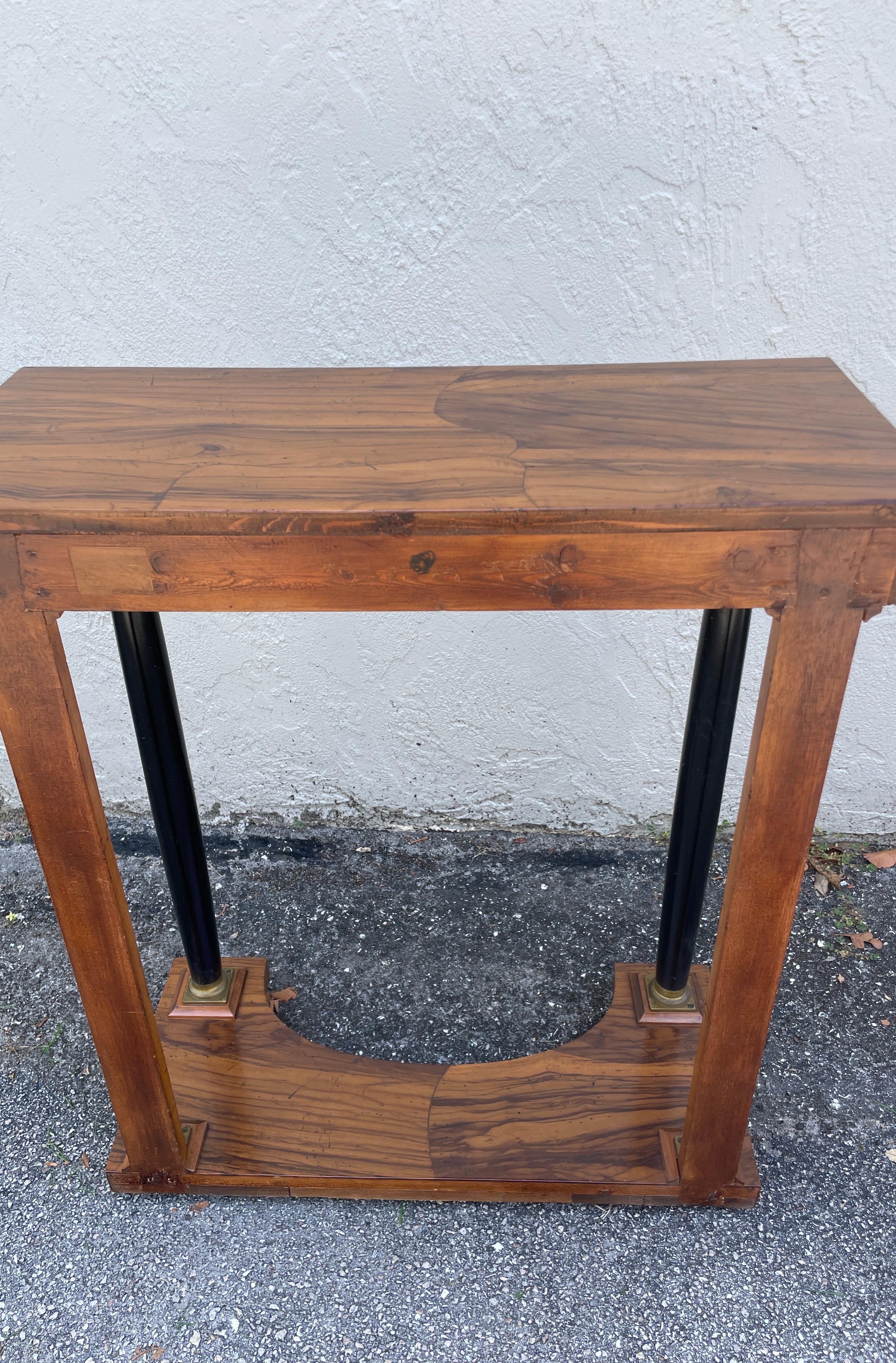 Neoclassical Olivewood Console Table For Sale 4