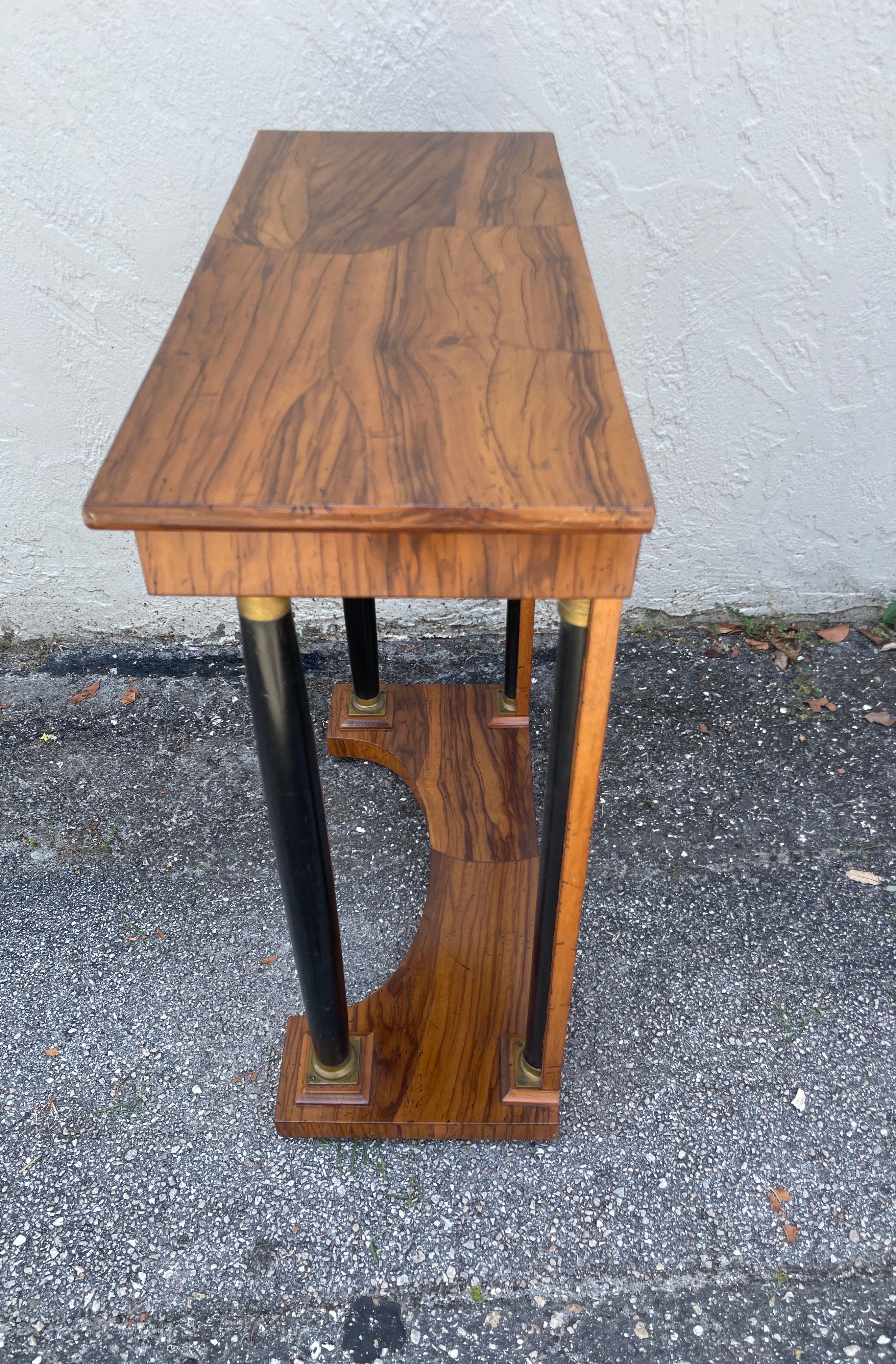 Neoclassical Olivewood Console Table For Sale 5