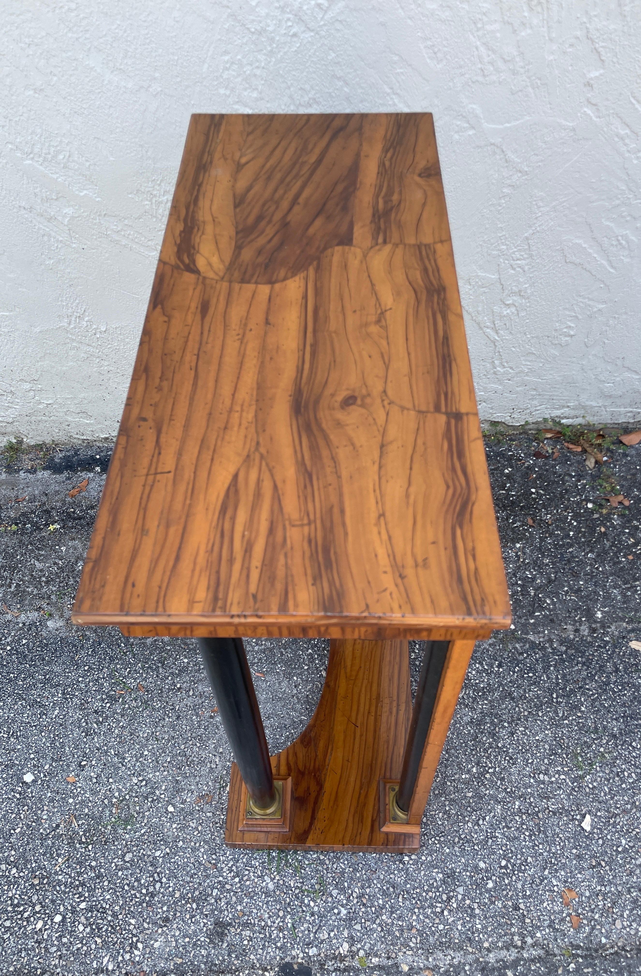 Neoclassical Olivewood Console Table For Sale 6