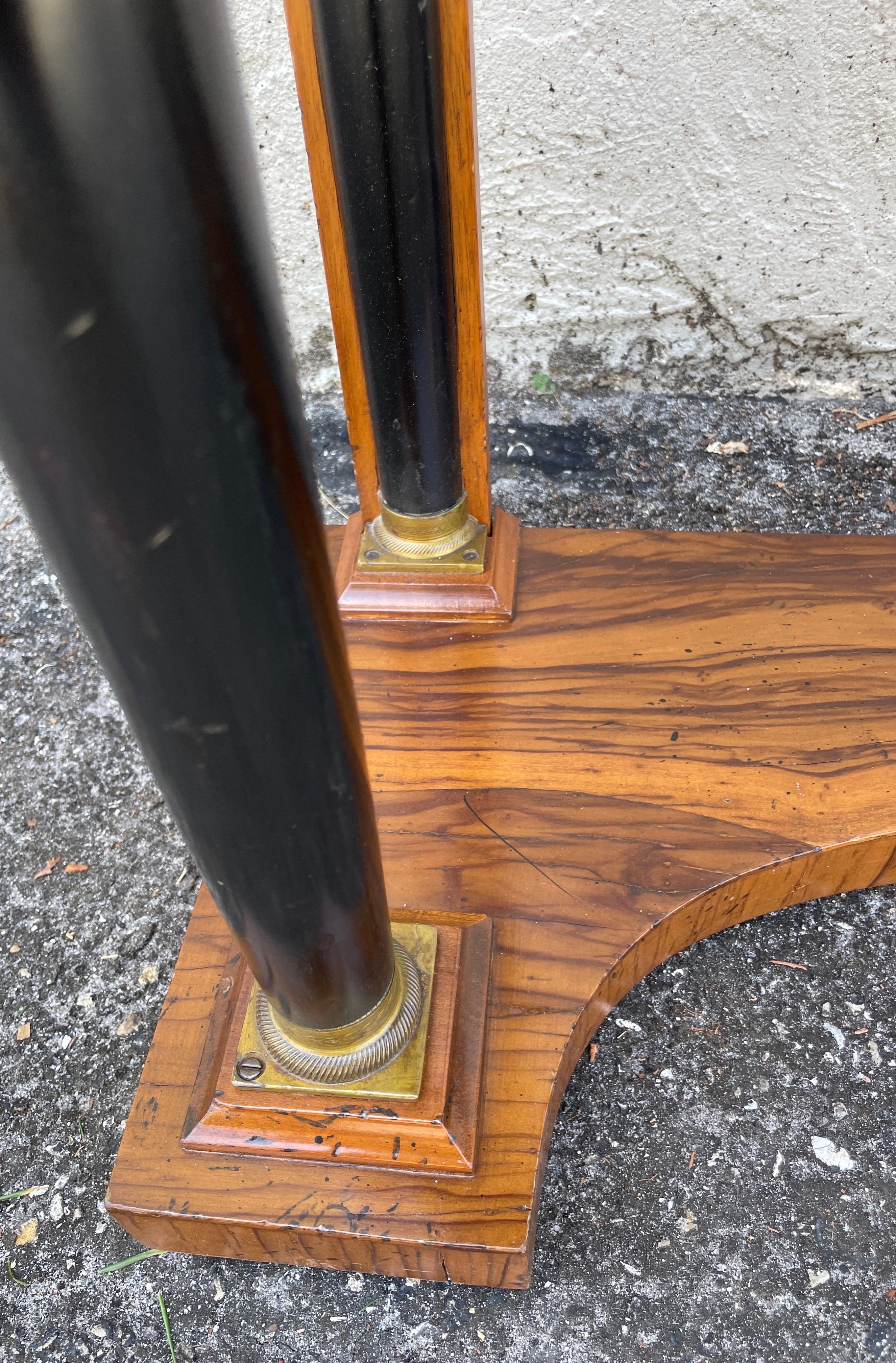 Neoclassical Olivewood Console Table For Sale 3