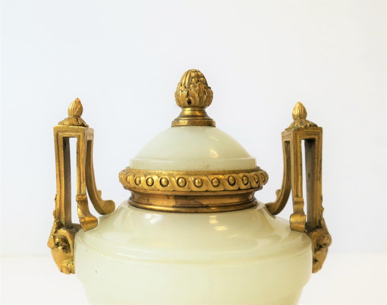 Onyx Marble Inkwell or Box Regency Style Gold Gilt Bronze with Rams ...