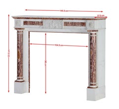 Neoclassical Onyx and White Marble Fireplace Surround For Luxury Interior Design