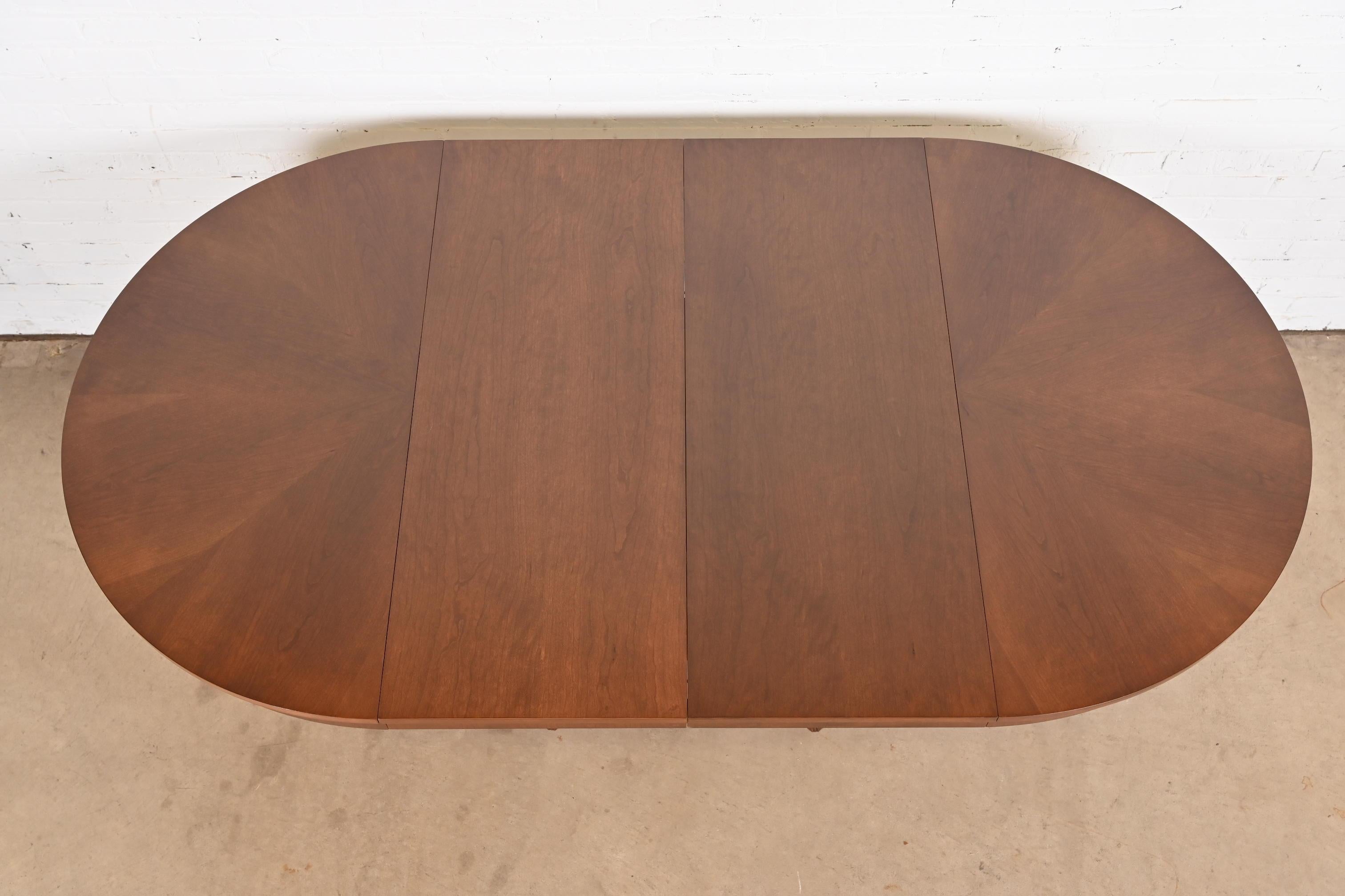 Neoclassical or Empire Cherry Wood Pedestal Dining Table, Newly Refinished For Sale 3