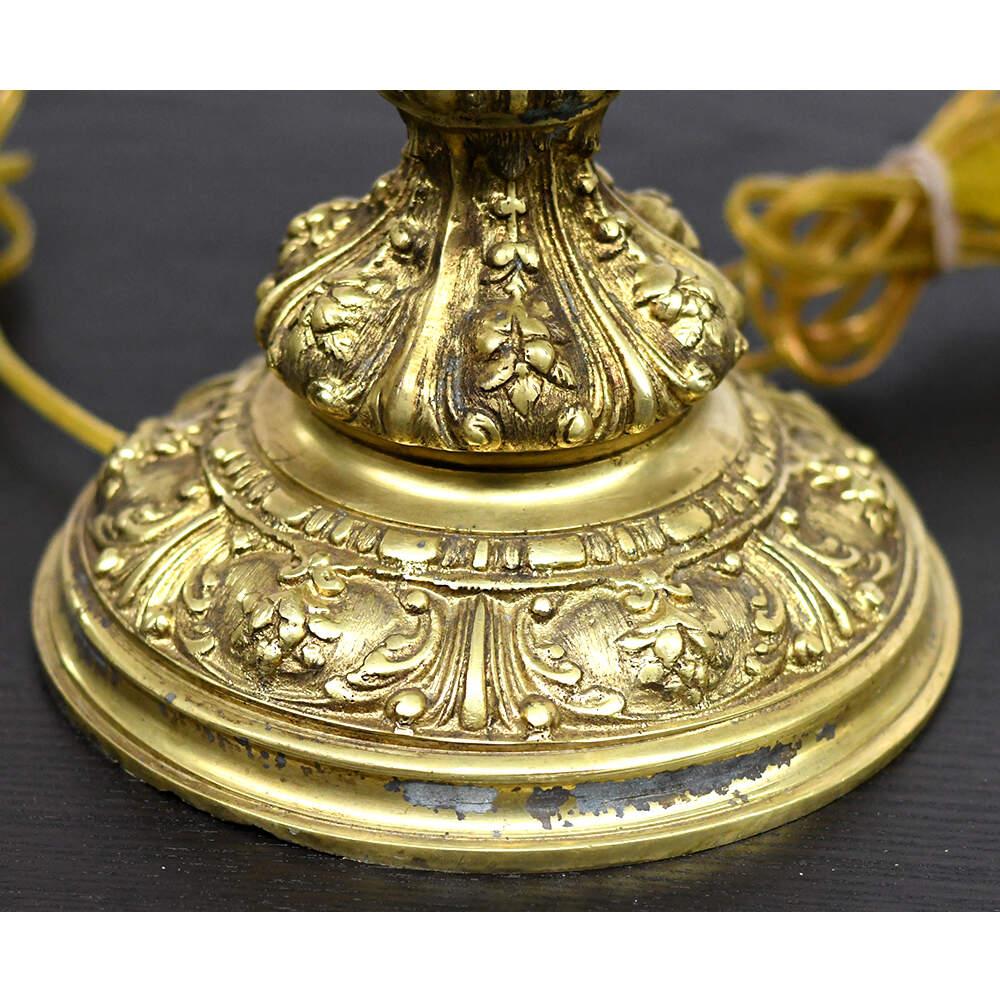 Neoclassical Ornate Ram Head Gold Table Lamps For Sale 3