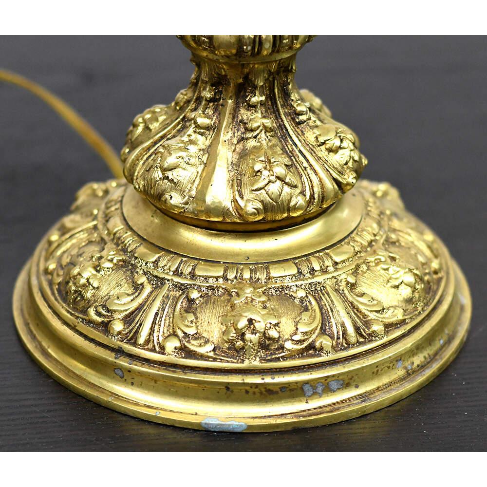 Neoclassical Ornate Ram Head Gold Table Lamps For Sale 4