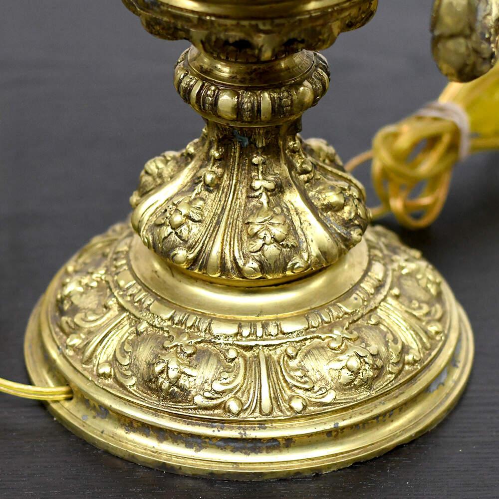 Neoclassical Ornate Ram Head Gold Table Lamps For Sale 5