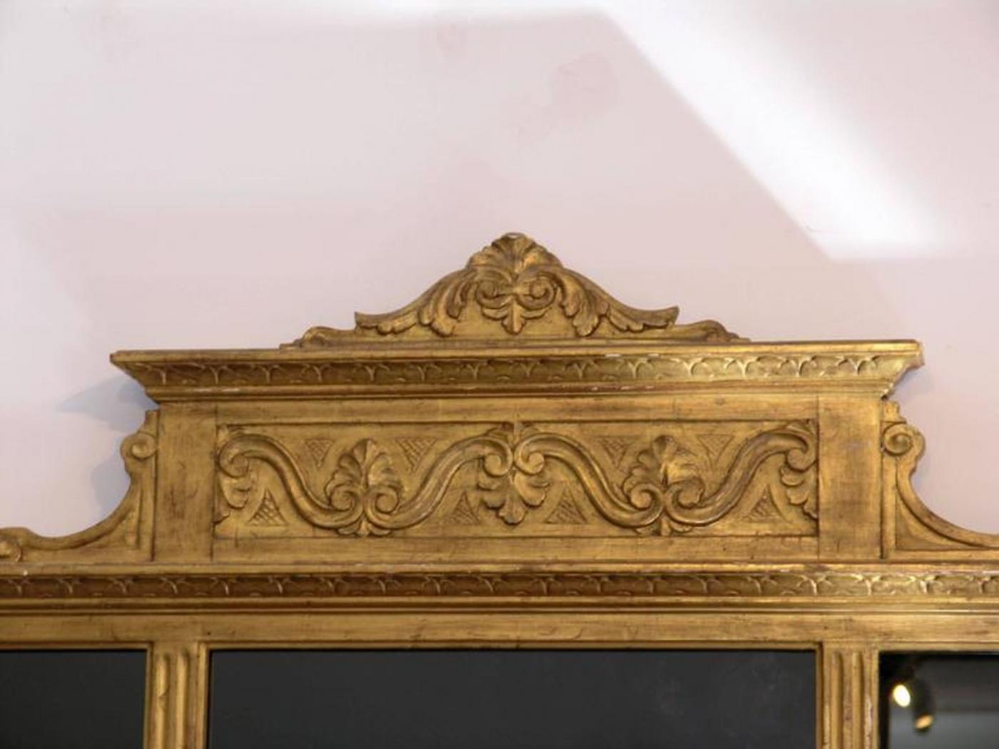 Carved Neoclassical Overmantel Mirror - circa 1780 For Sale