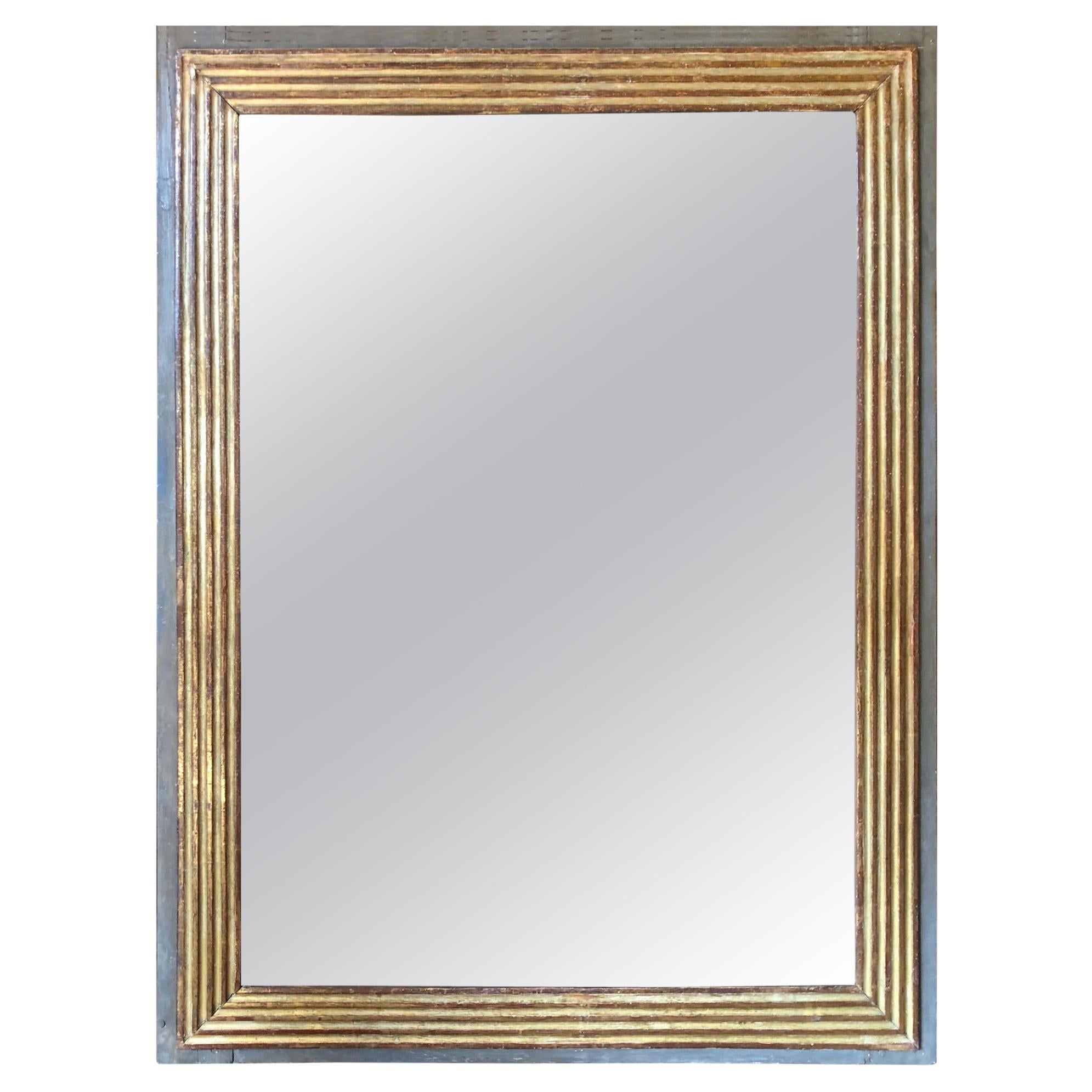 Neoclassical Painted and Gilded Mirror