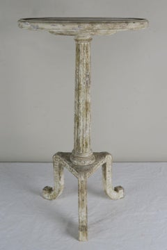 Neoclassical Painted Carved Table with Antiqued Beveled Mirrored Top, circa 1930