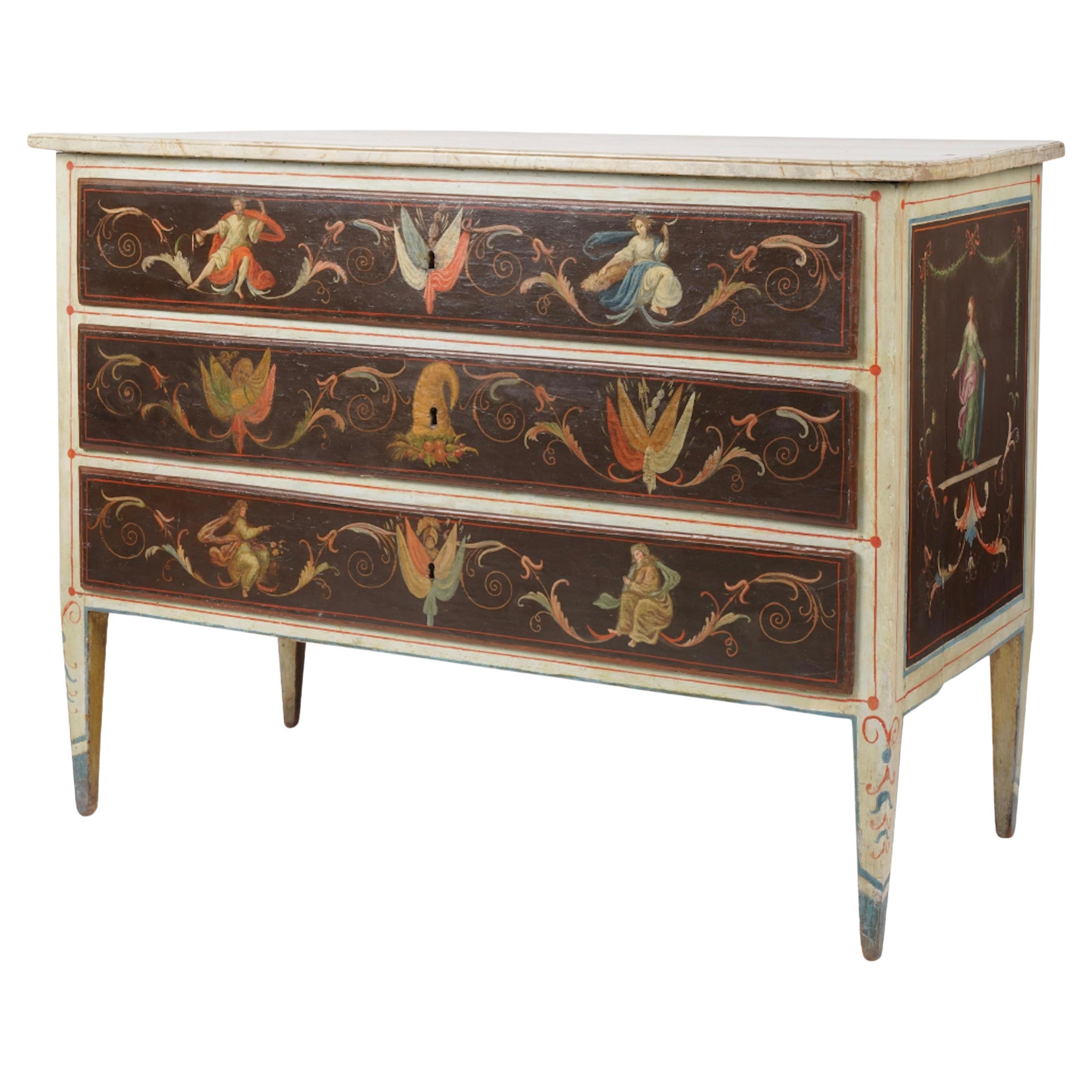 Neoclassical Painted Commode For Sale