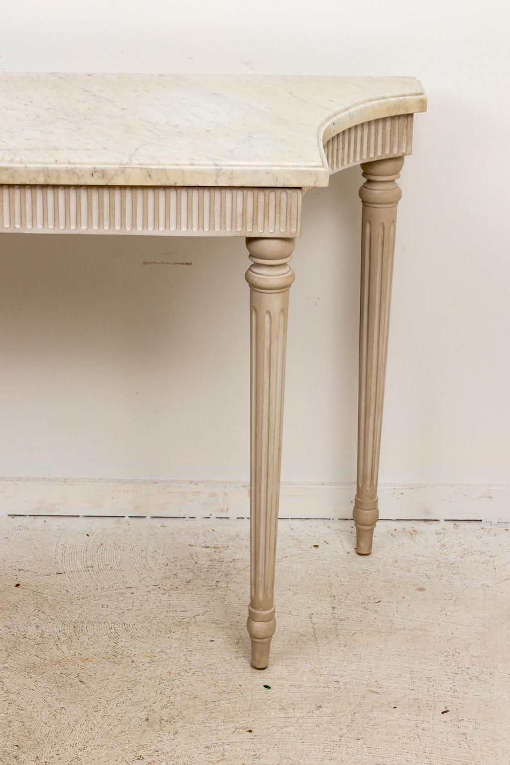 20th Century Neoclassical Painted Console with Marble Top