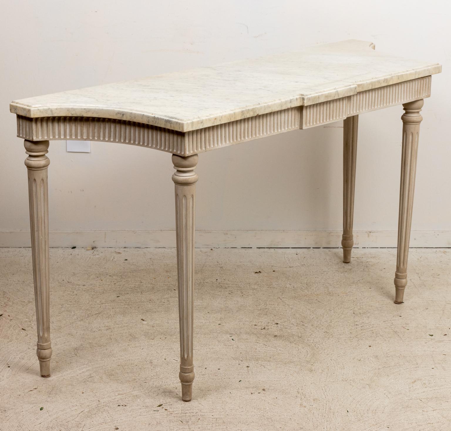 Neoclassical Painted Console with Marble Top 3