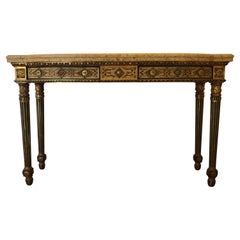 Antique Neoclassical Painted Italian Marble Top  Console, 18th Century