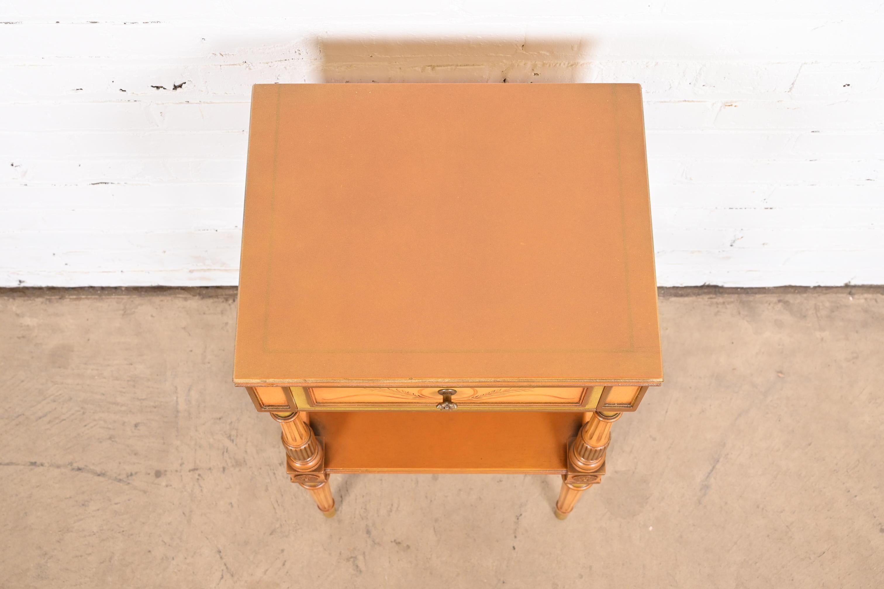 Neoclassical Painted Parcel-Gilt Nightstand in the Manner of Grosfeld House 5