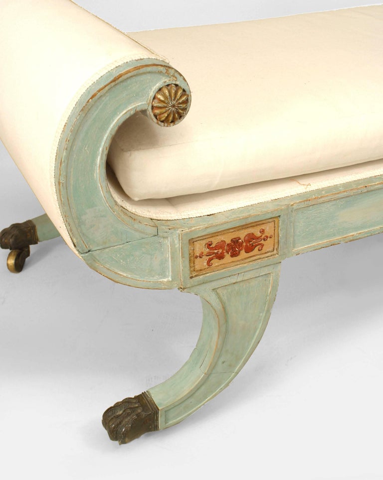 Italian Neo-Classic Blue Painted R√©camier For Sale at 1stDibs