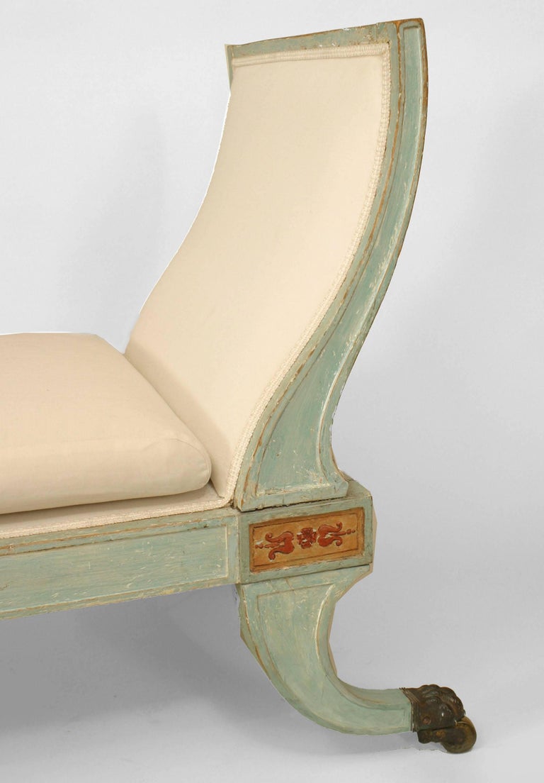 Italian Neo-Classic Blue Painted R√©camier For Sale at 1stDibs