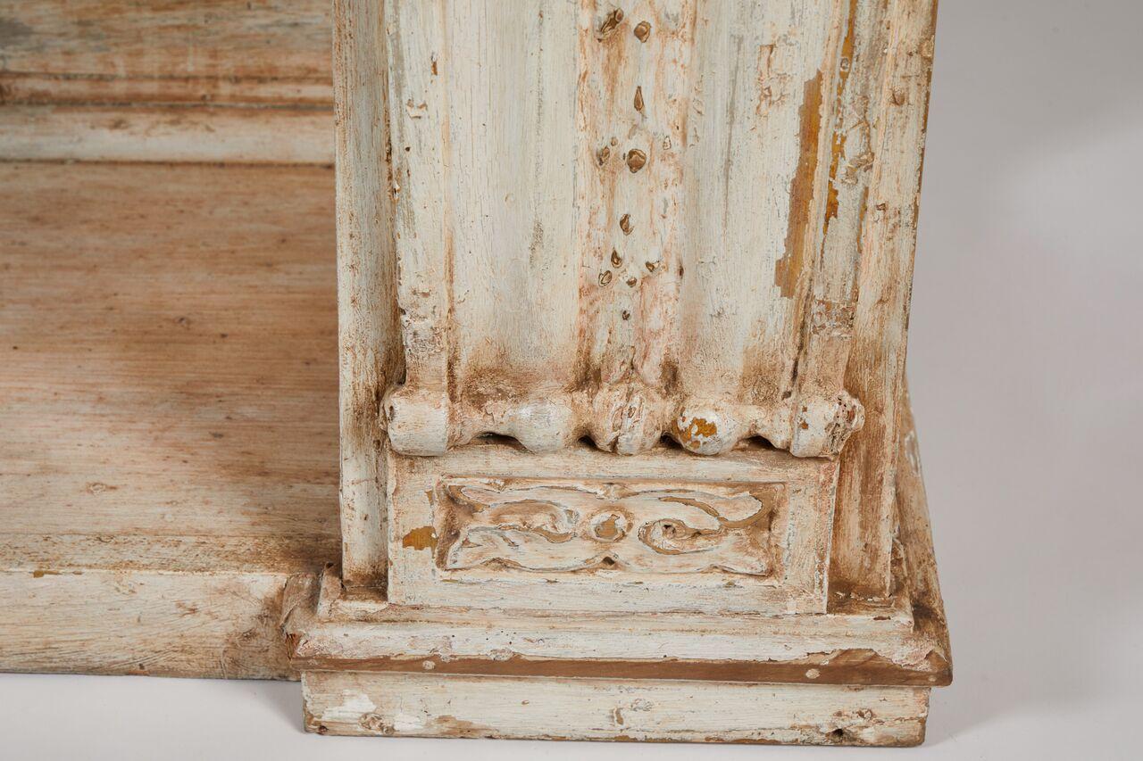 Neoclassical Painted Wood Console with Shaped Marble Top 2