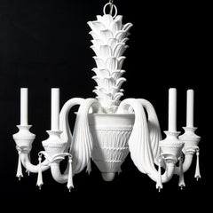 Neoclassical Palm Frond Chandelier, Manner of Serge Roche