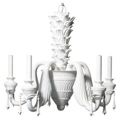Neoclassical Palm Frond Chandelier, Manner of Serge Roche