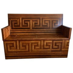 Antique Neoclassical Parquetry Bench