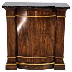 Neoclassical Partial Gilt Decorated Fruitwood & Faux Marble Top Console Cabinet