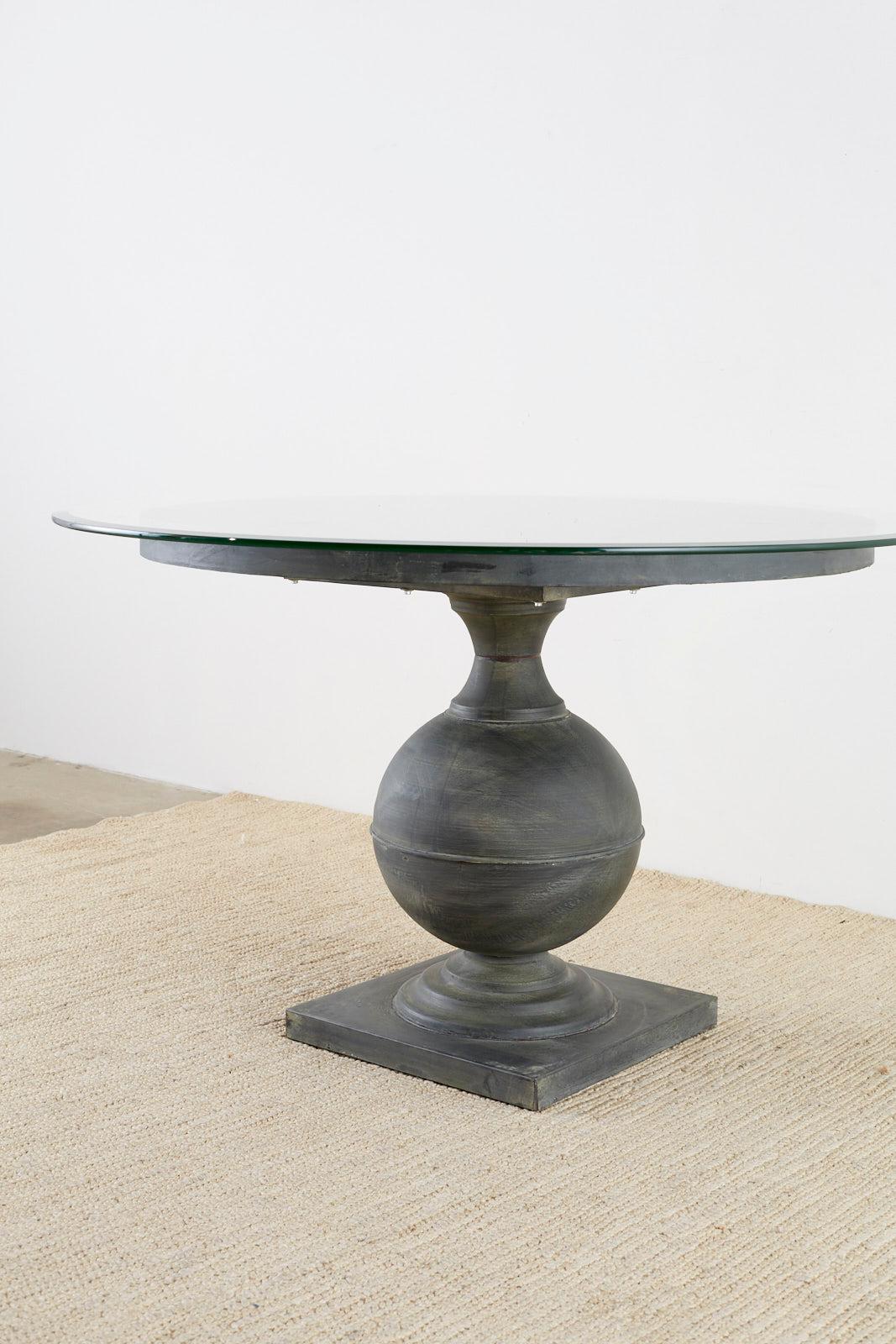 Neoclassical Patinated Metal Pedestal Dining or Centre Table 3