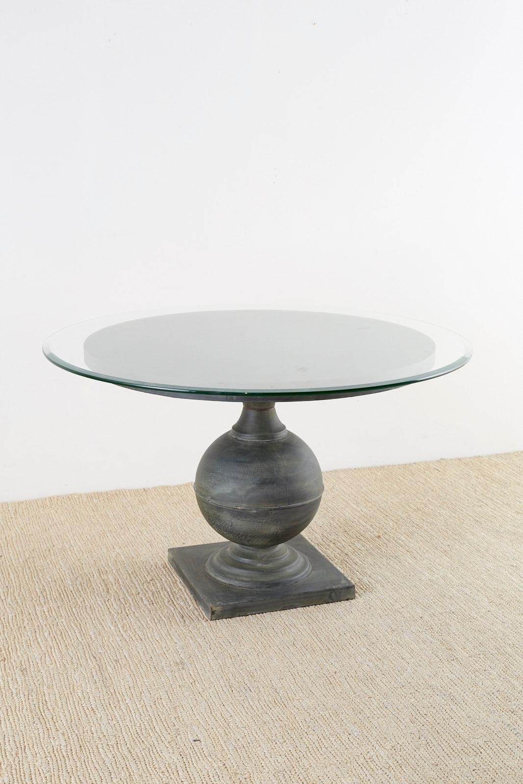 Neoclassical Patinated Metal Pedestal Dining or Centre Table 4