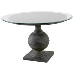 Neoclassical Patinated Metal Pedestal Dining or Centre Table