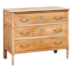 Neoclassical Period French Bleached-Wood Commode w/Nice Hardware
