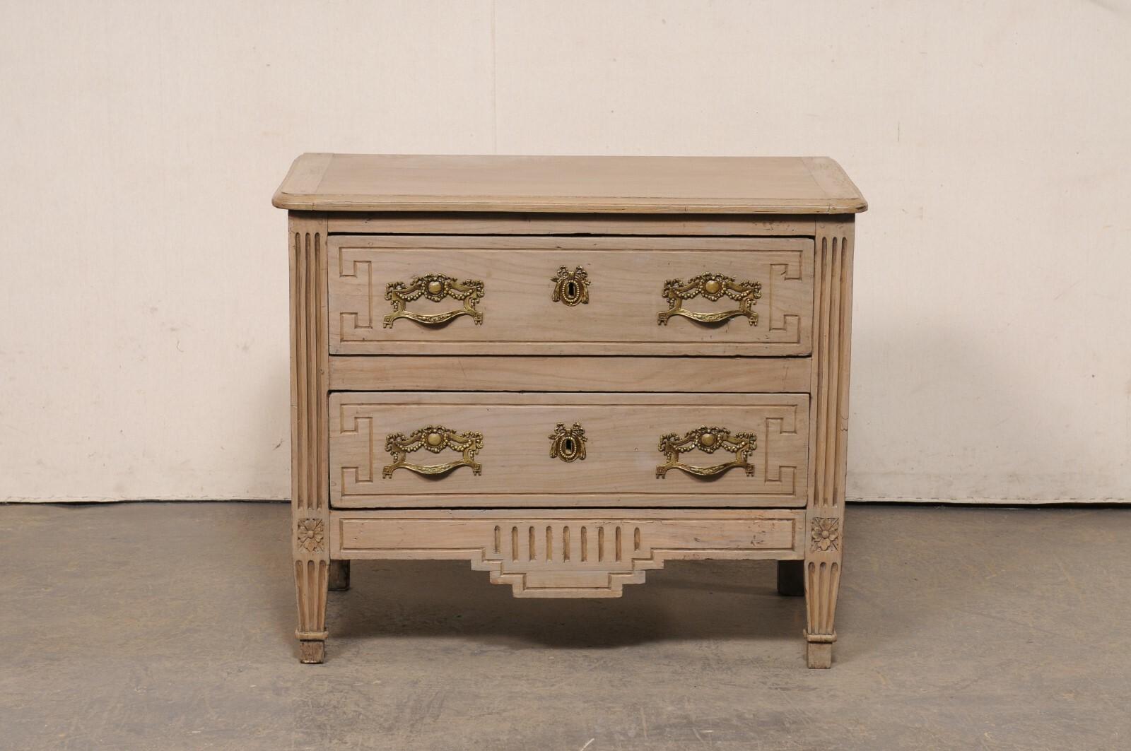 Neoclassical Period French Two-Drawer Commode w/Elaborate Hardware For Sale 6
