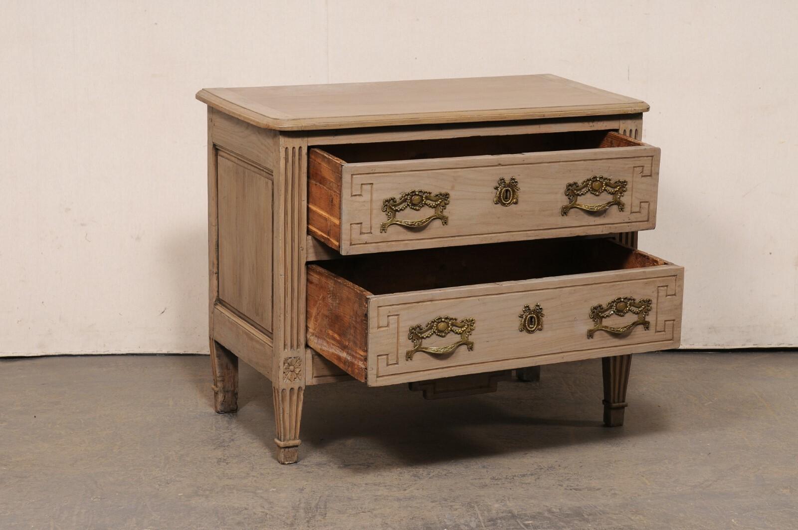 Neoclassical Period French Two-Drawer Commode w/Elaborate Hardware In Good Condition For Sale In Atlanta, GA