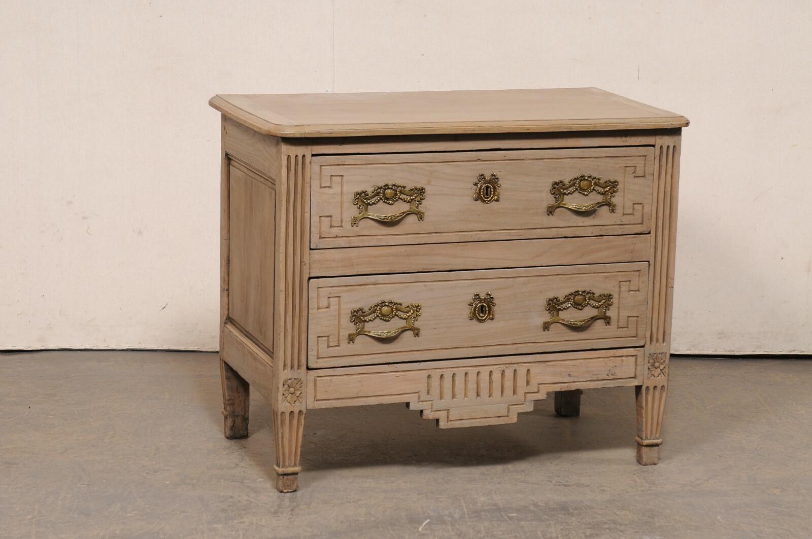 Neoclassical Period French Two-Drawer Commode w/Elaborate Hardware For Sale 1