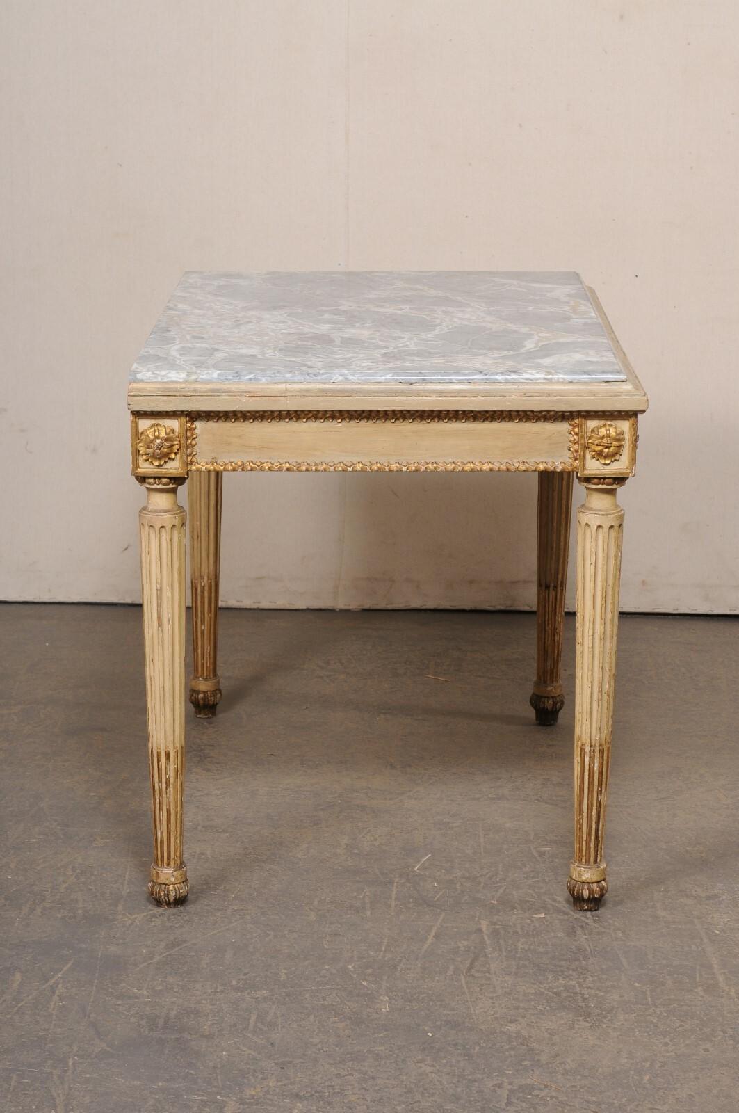 Neoclassical Period Italian Console Table w/Original Finish and Marble Top For Sale 2