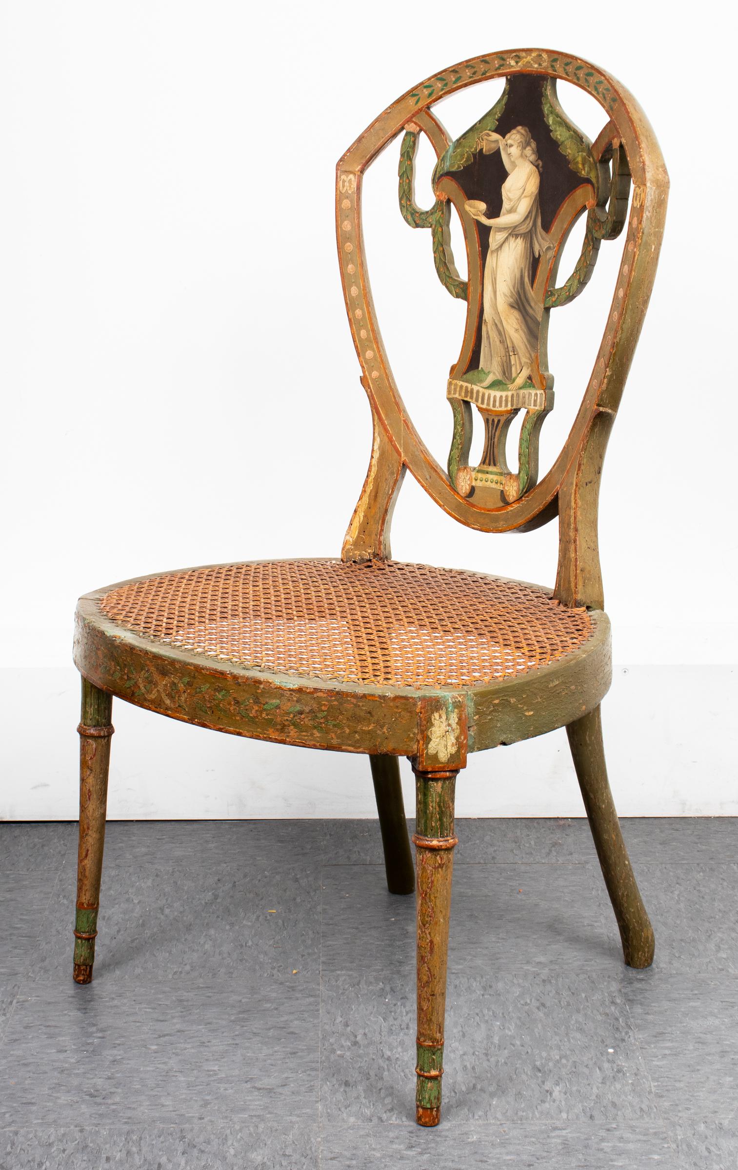 19th Century Neoclassical Period Painted Side Chairs