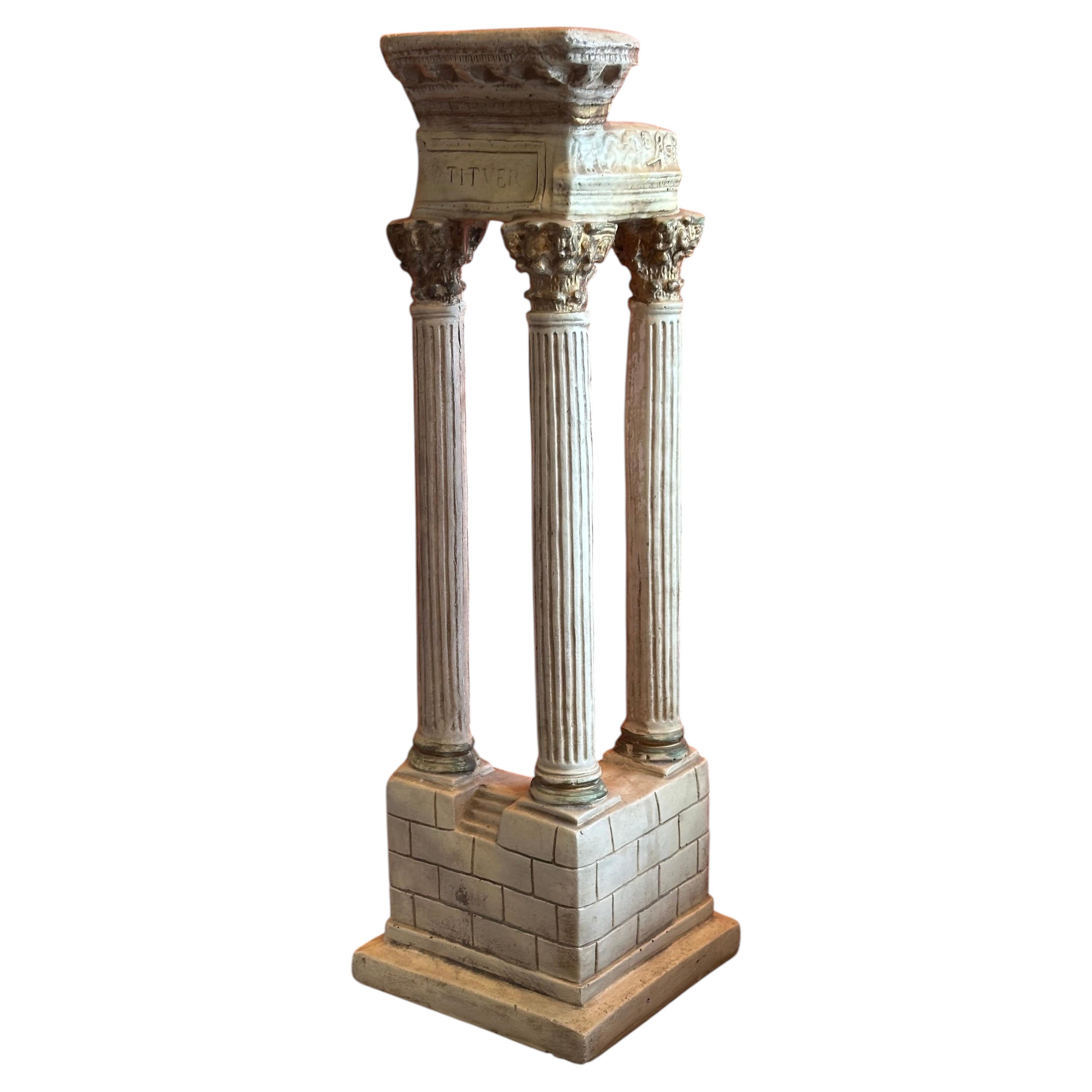 Neoclassical Plaster Architectural Column Sculpture, Grand Tour Style Decorative For Sale