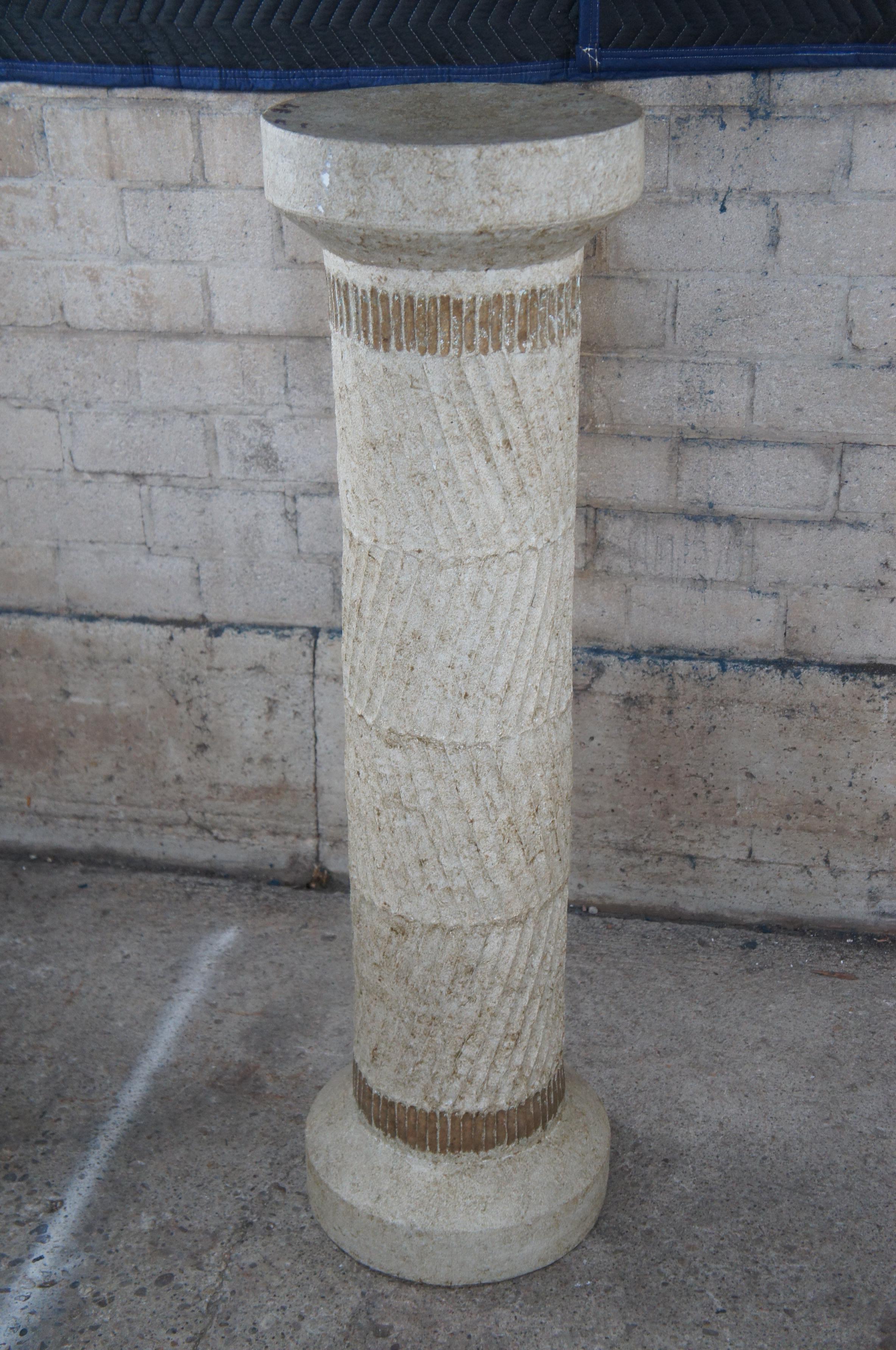 Neoclassical Plaster Column Sculpture Pedestal Plant Fern Display Stand 50