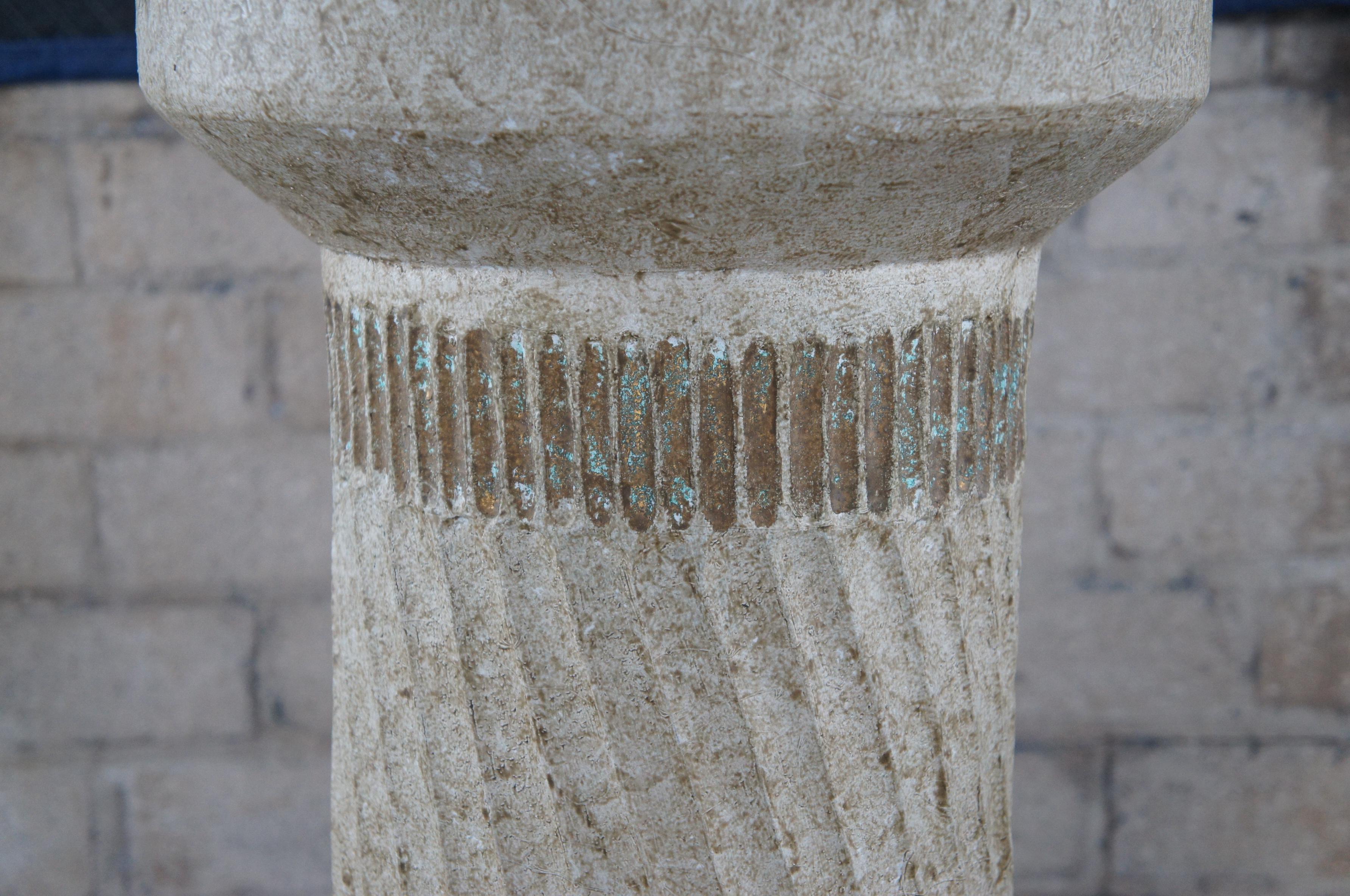 Plâtre Neoclassical Plaster Column Sculpture Pedestal Plant Fern Display Stand 50
