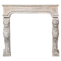 Neoclassical plaster fireplace, France, circa 1880