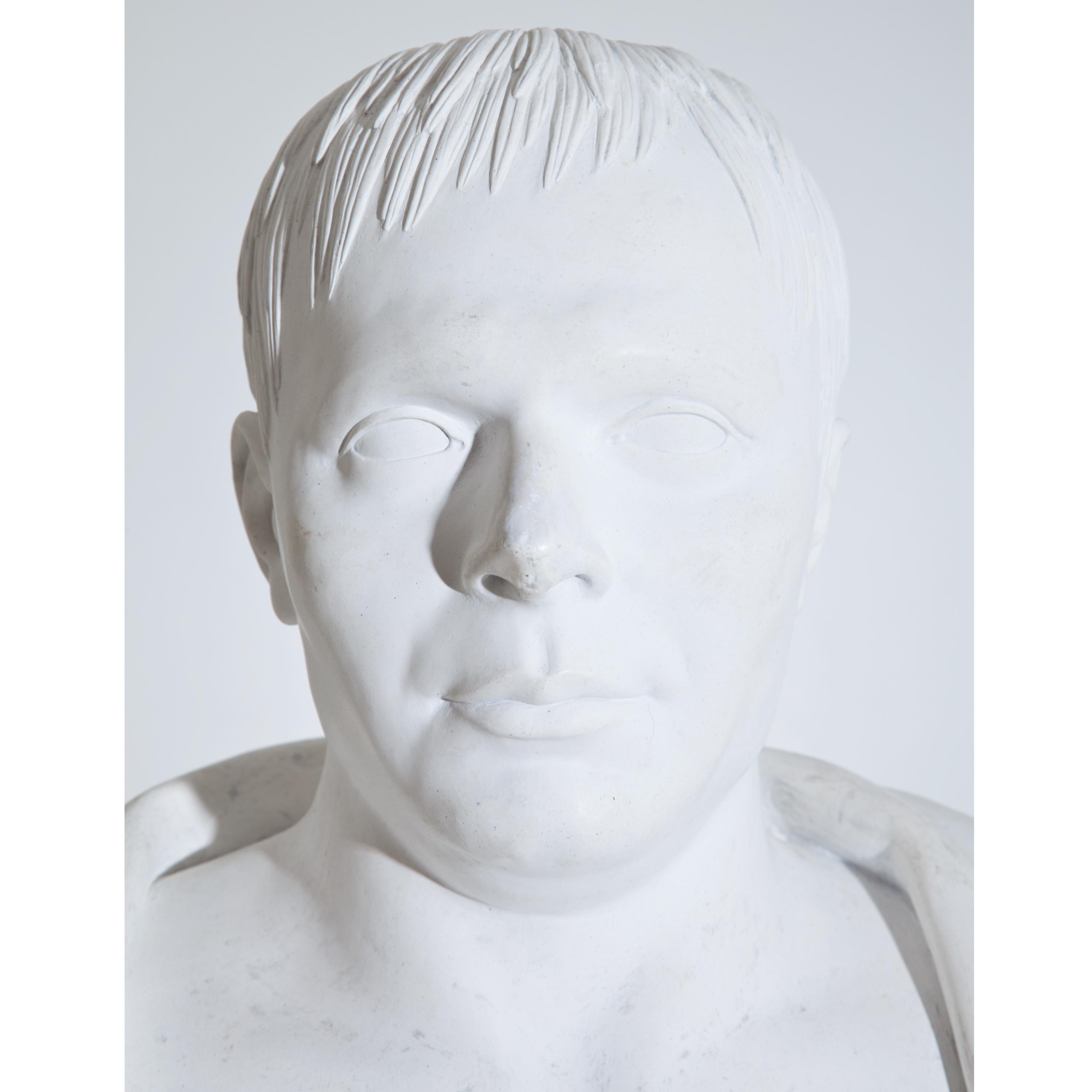 Neoclassical Plaster Portrait Bust, Signed A. Frederich, Dated 1843 For Sale 6