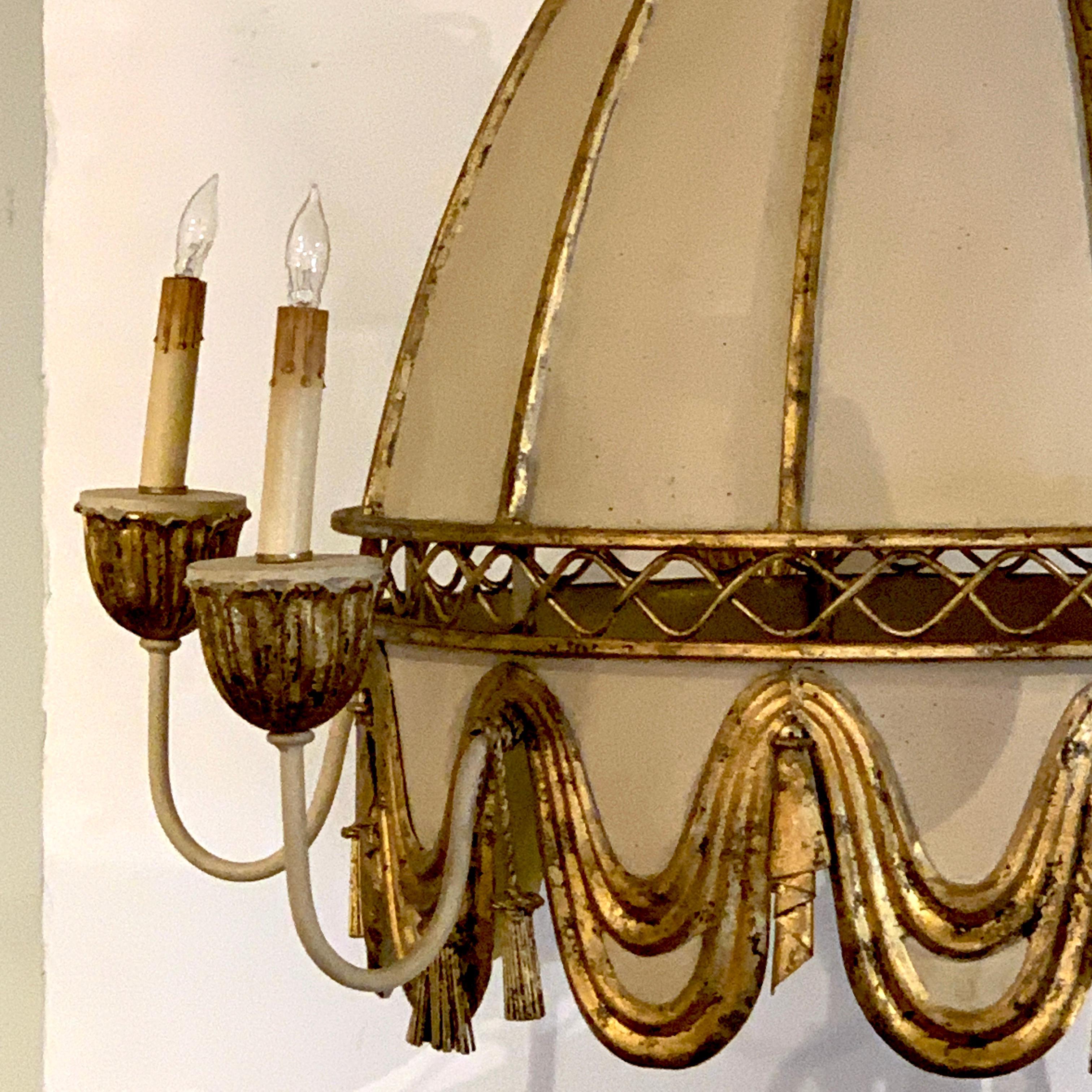 20th Century Neoclassical Polychromed Tole Pagoda Style Chandelier
