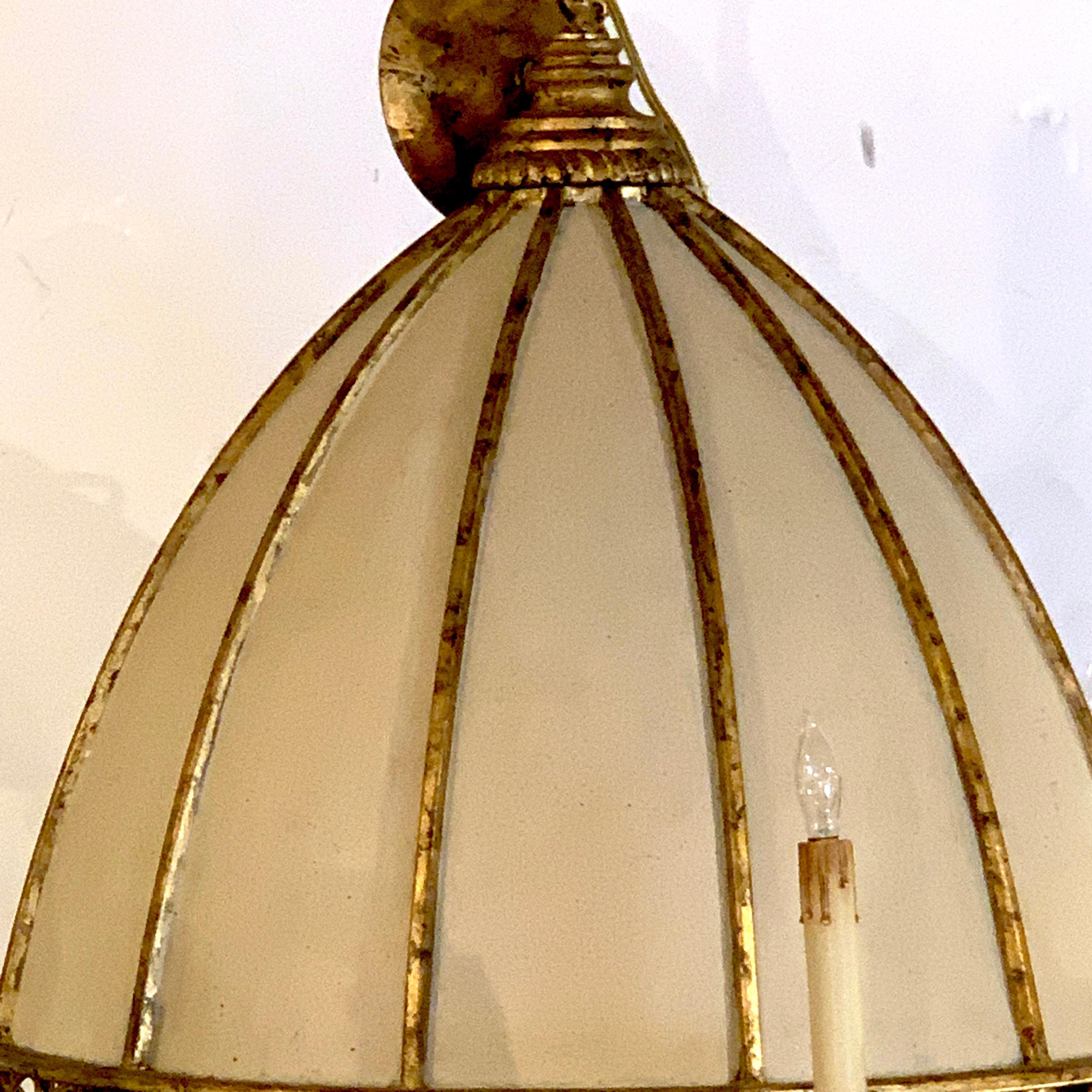 Metal Neoclassical Polychromed Tole Pagoda Style Chandelier