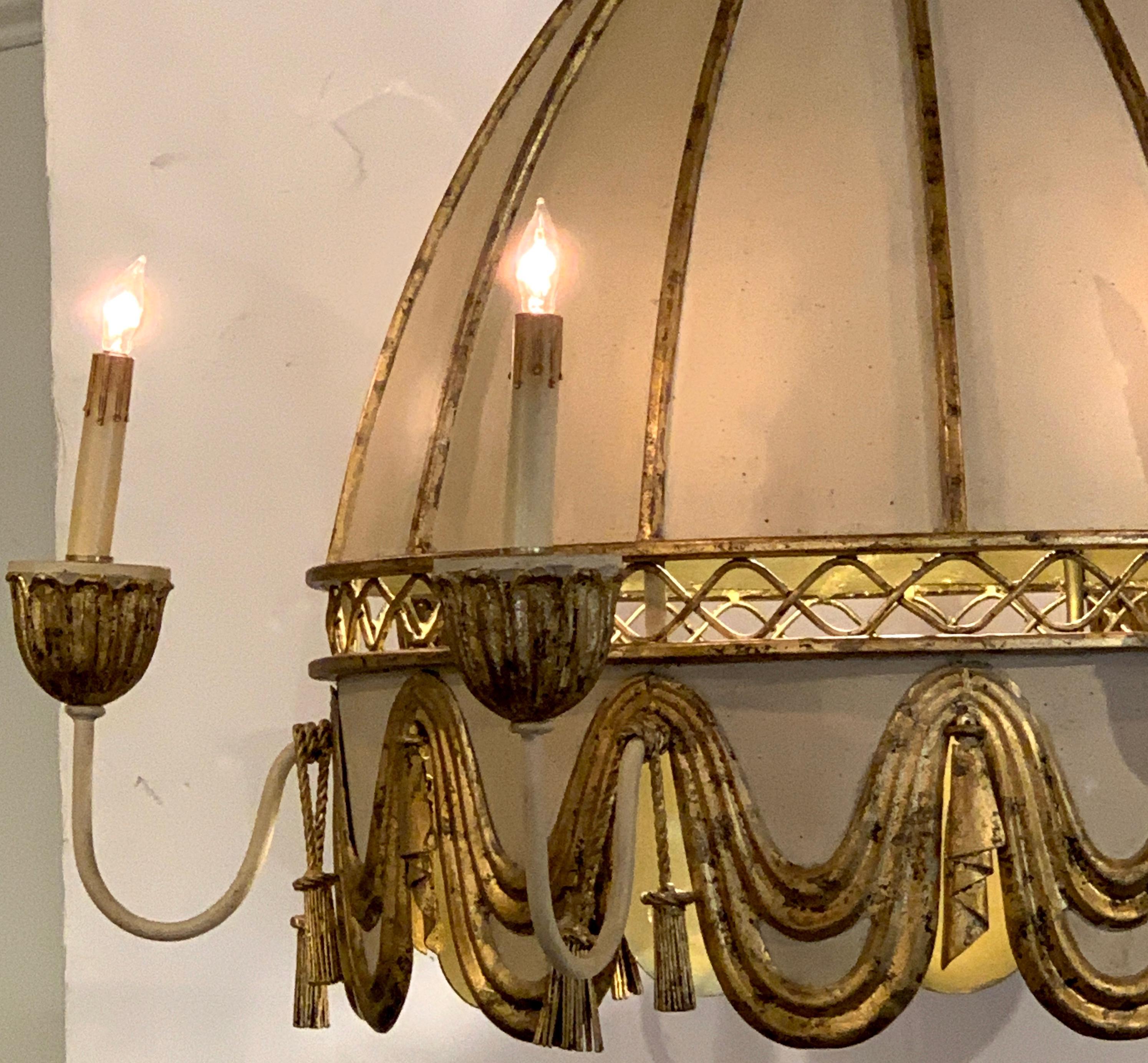Neoclassical Polychromed Tole Pagoda Style Chandelier 2