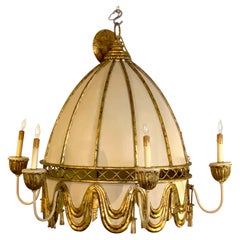 Neoclassical Polychromed Tole Pagoda Style Chandelier