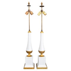 Neoclassical Porcelain Baluster Table Lamps, Pair