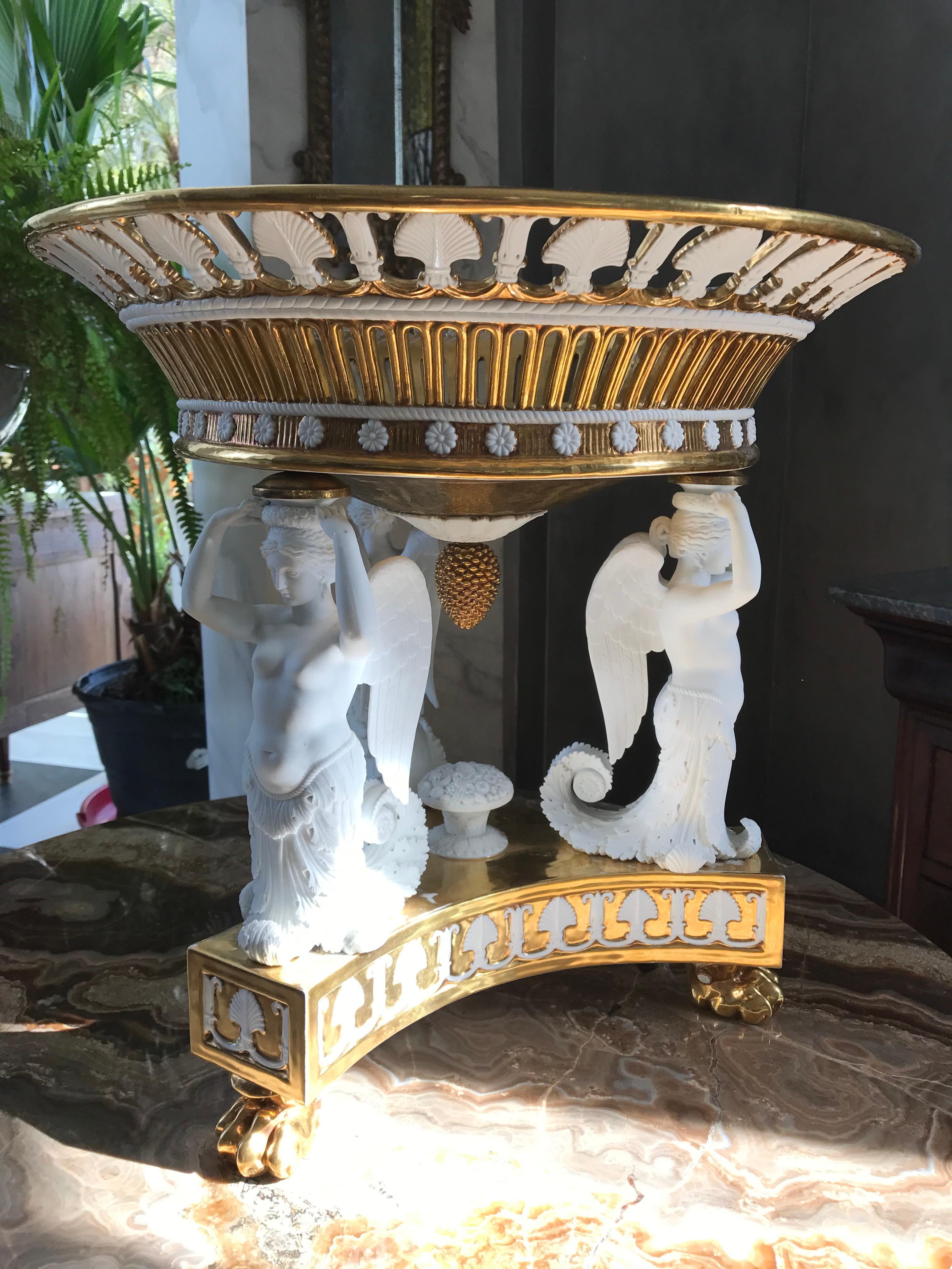 Neoclassical Porcelain Center Piece For Sale 2