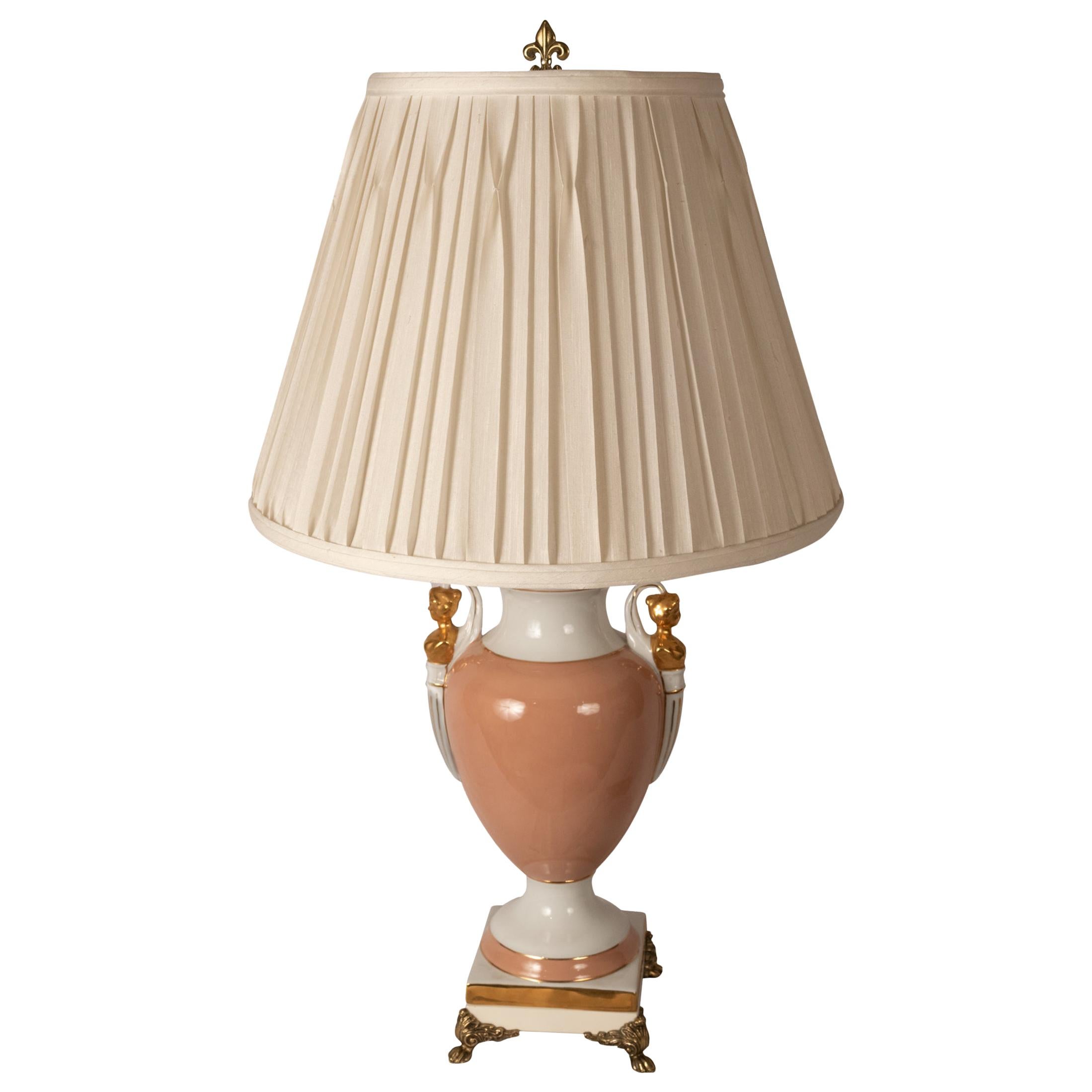 Neoclassical Porcelain Vase Lamp For Sale